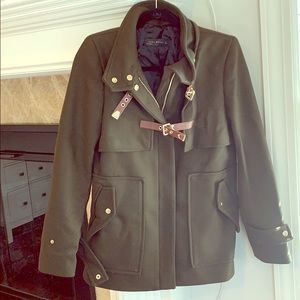 Zara Olive Green Jacket with Gold Accents